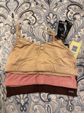 Set of 3 Jockey Seamless Bralettes in Tan, Mauve, Brown NWT - Women’s Medium
